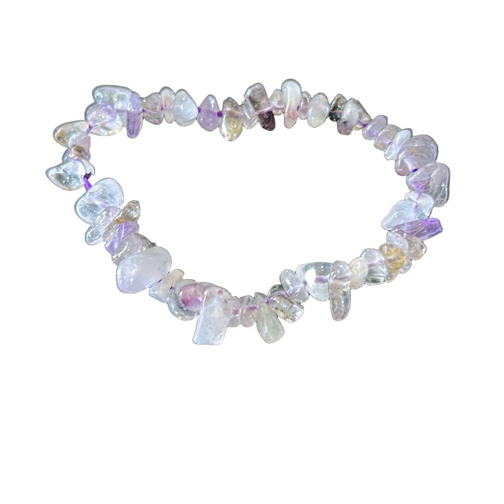 Amethyst and Clear Quartz Chip Bracelet